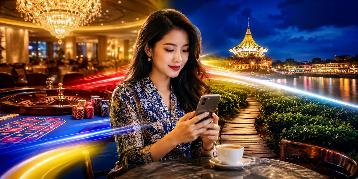 Pengguna Kuching mengakses kasino dalam talian melalui telefon pintar dengan mudah